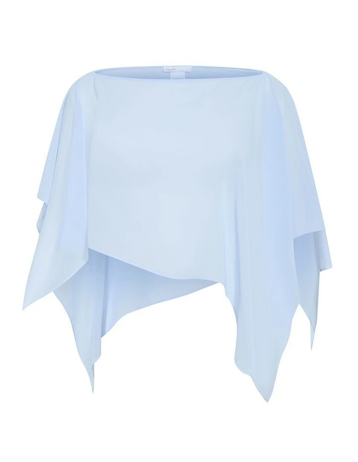Plus Size Sheer Chiffon Poncho in Sky Blue image 3