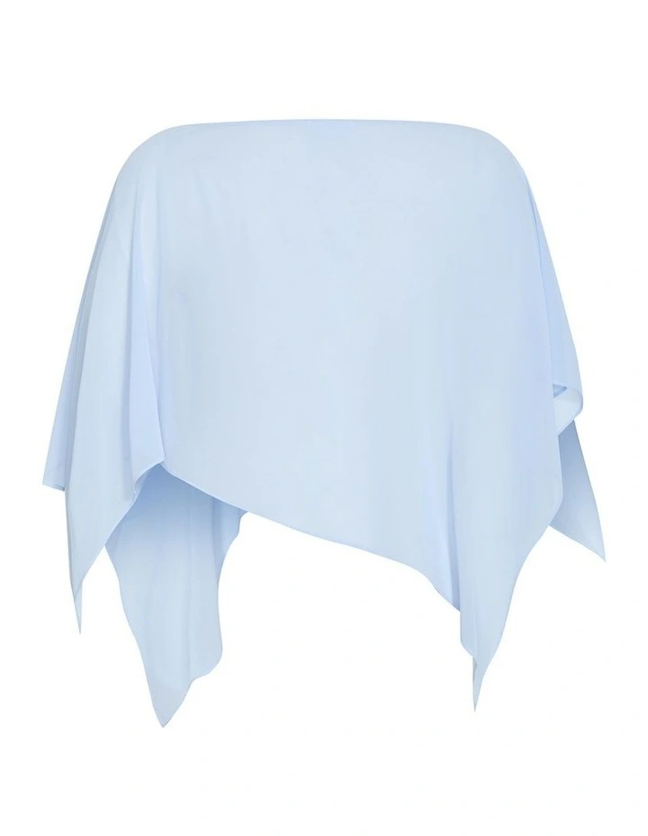 Plus Size Sheer Chiffon Poncho in Sky Blue image 4