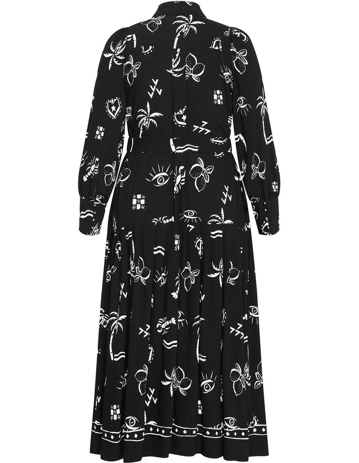 Plus Size Kinsley Print Maxi Dress in Black image 4