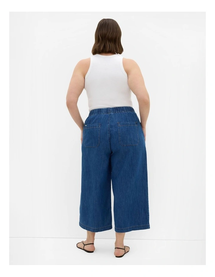 Plus Size Tiana Cotton Denim Crop Pant in Light Wash image 2