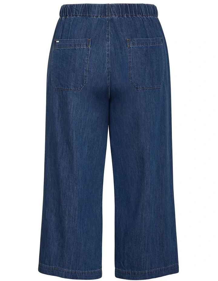 Plus Size Tiana Cotton Denim Crop Pant in Light Wash image 4