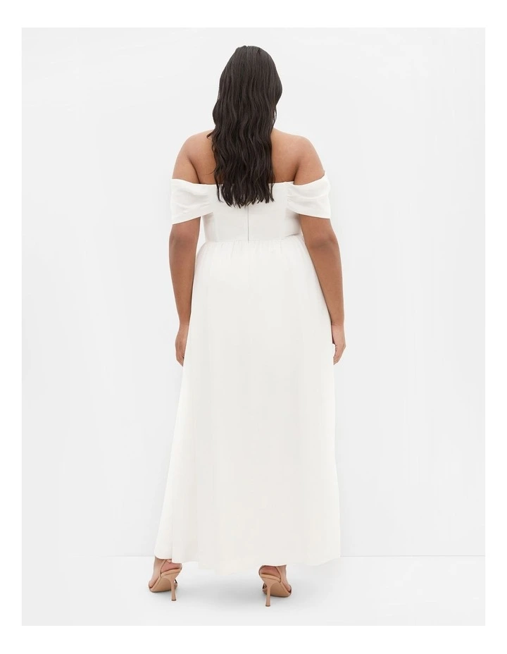 Plus Size Angel Love Off Shoulder Maxi Dress in Ivory image 2