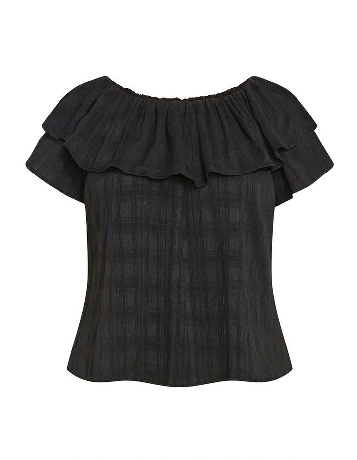 Plus Size Christy Off Shoulder Top in Black image 3