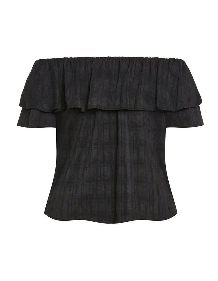 Plus Size Christy Off Shoulder Top in Black image 4