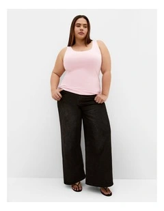 Plus Size Amelia Scoop Neck Tank in Pink