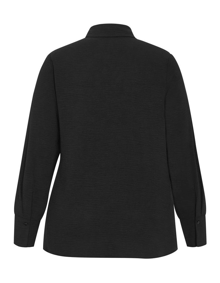 Plus Size Telia Side Tie Shirt in Black image 4