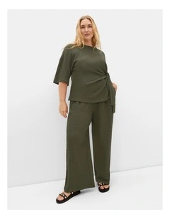 Plus Size Brianna Side Tie Top in Khaki