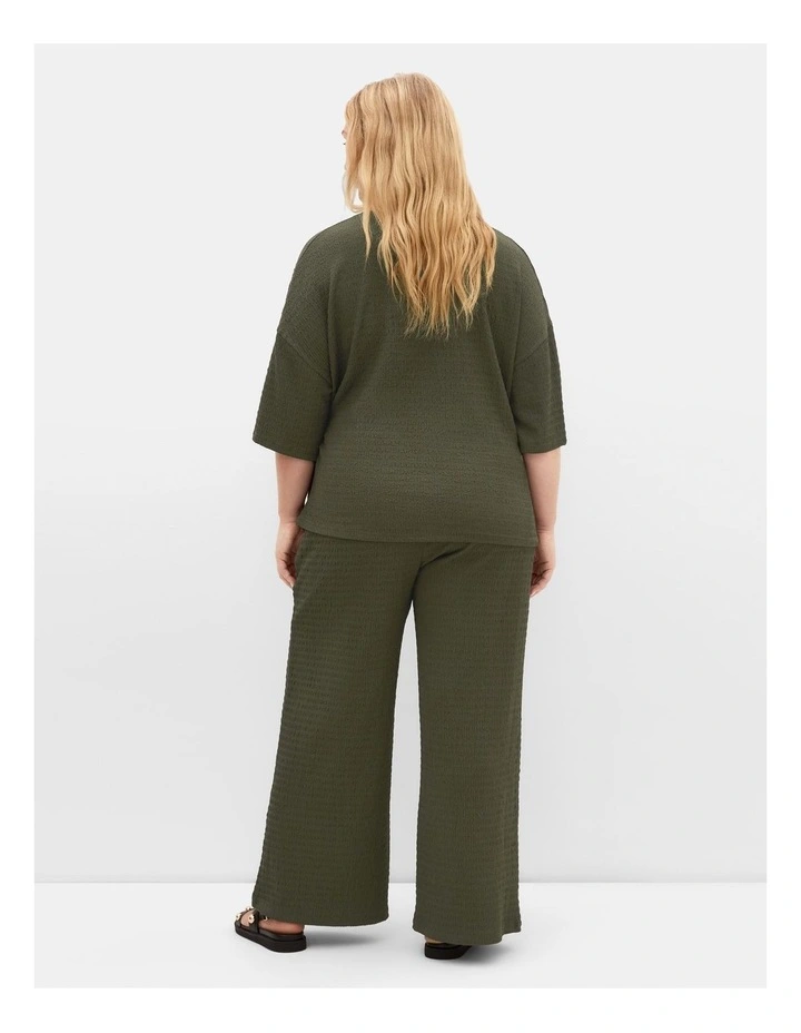 Plus Size Brianna Side Tie Top in Khaki image 2