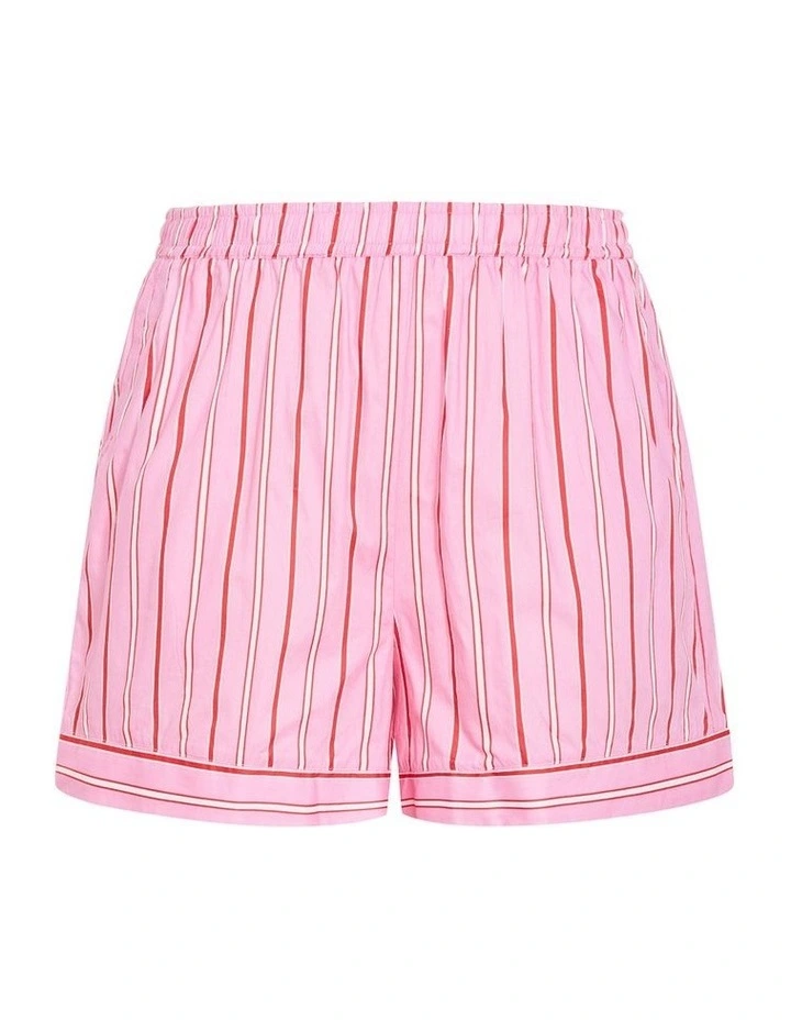Plus Size Stassi Stripe Cotton Short in Pink image 3