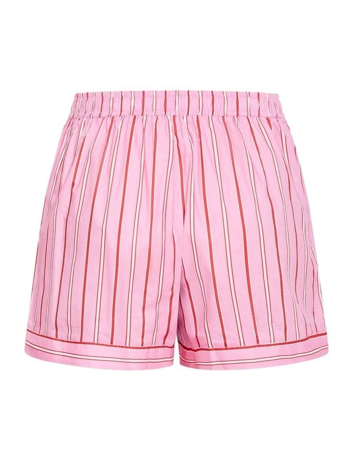 Plus Size Stassi Stripe Cotton Short in Pink image 4