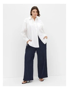 Plus Size Alissa Side Stripe Denim Pant in Dark Wash