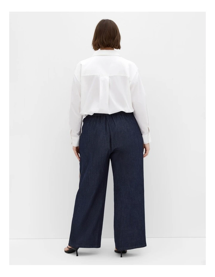 Plus Size Alissa Side Stripe Denim Pant in Dark Wash image 2