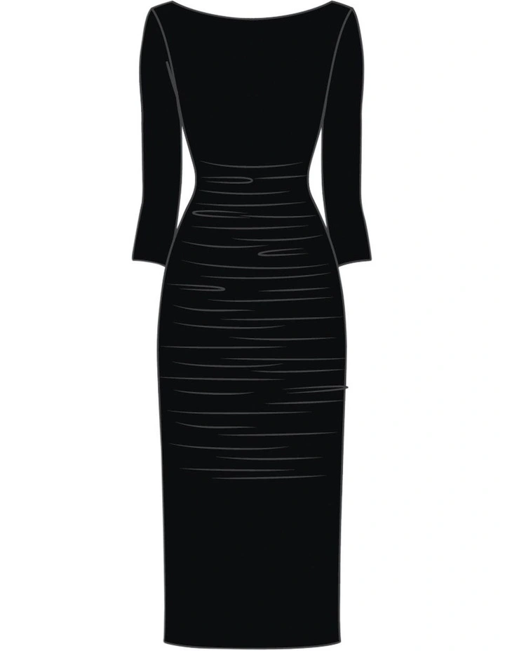 Rory 3/4 Sleeve Boat Neckline Bodycon Shaping Dress image 5