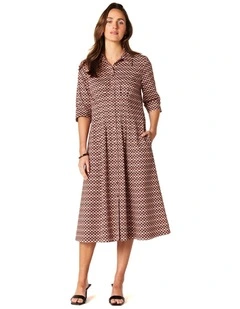 Sian Mid-Length Dress in Brown