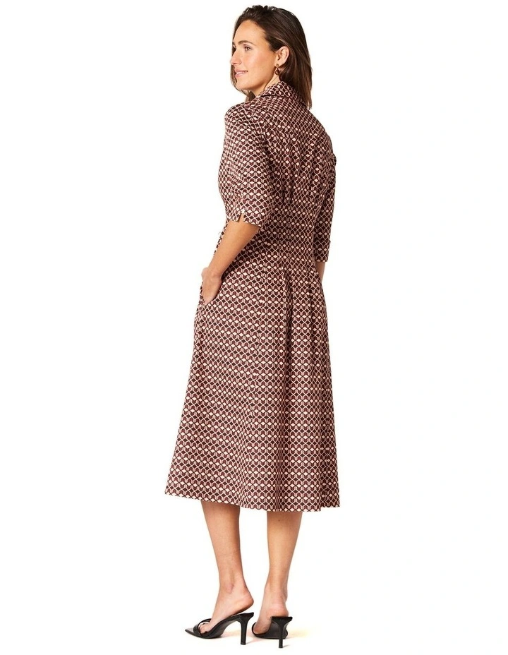 Sian Mid-Length Dress in Brown image 2