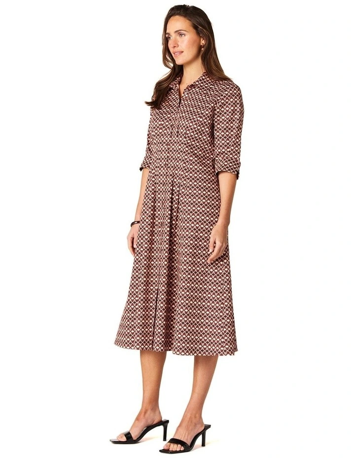 Sian Mid-Length Dress in Brown image 3