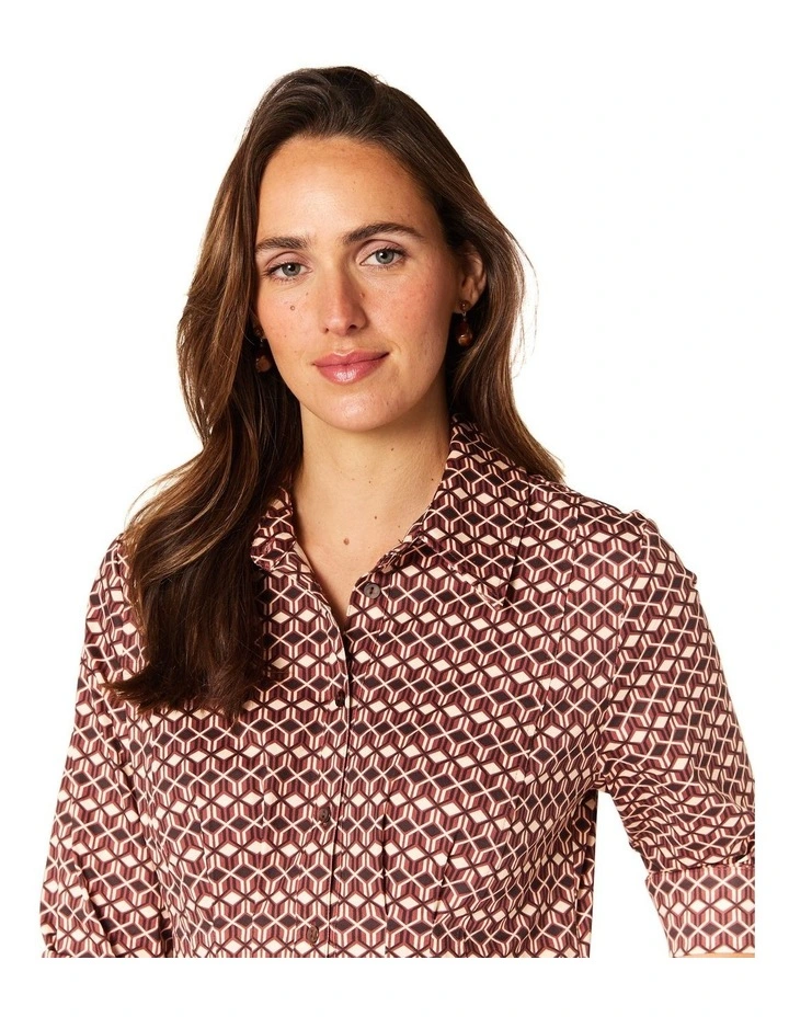 Sian Mid-Length Dress in Brown image 4