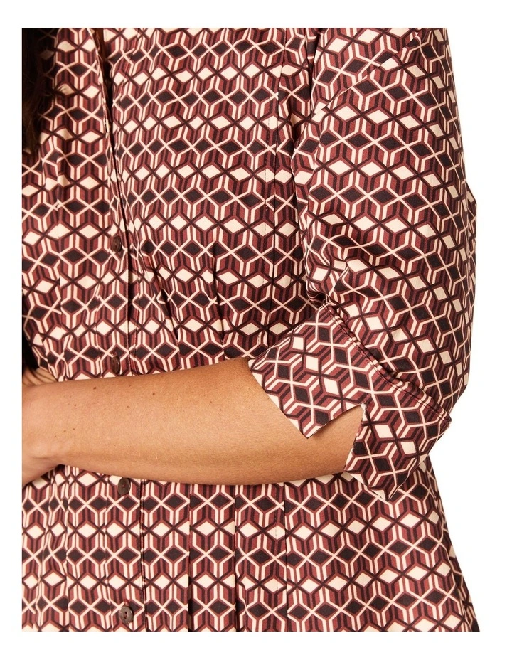 Sian Mid-Length Dress in Brown image 5