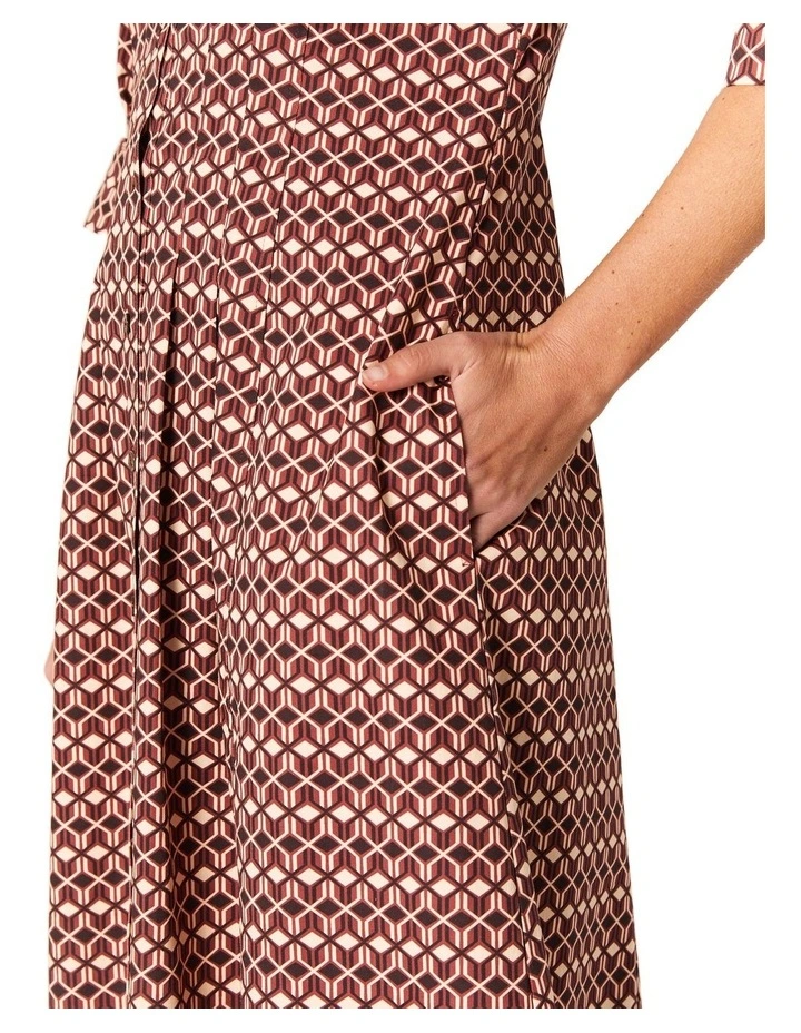 Sian Mid-Length Dress in Brown image 6