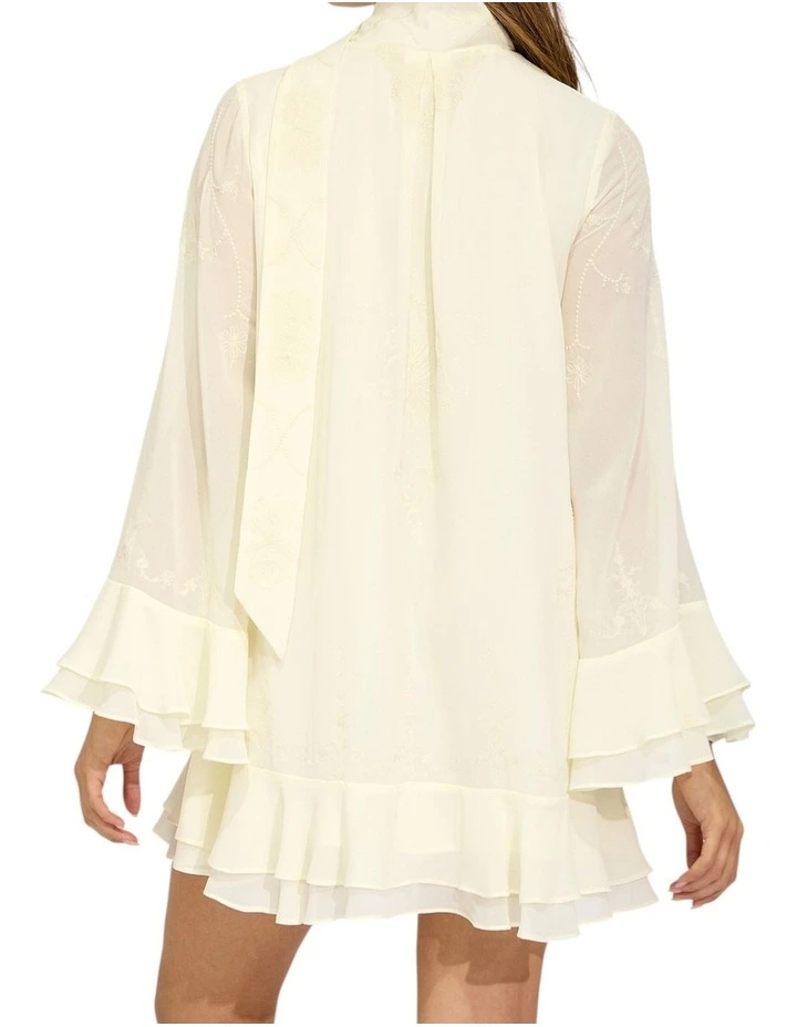 Dream About Me Tie Neck Dress in Lemon image 2