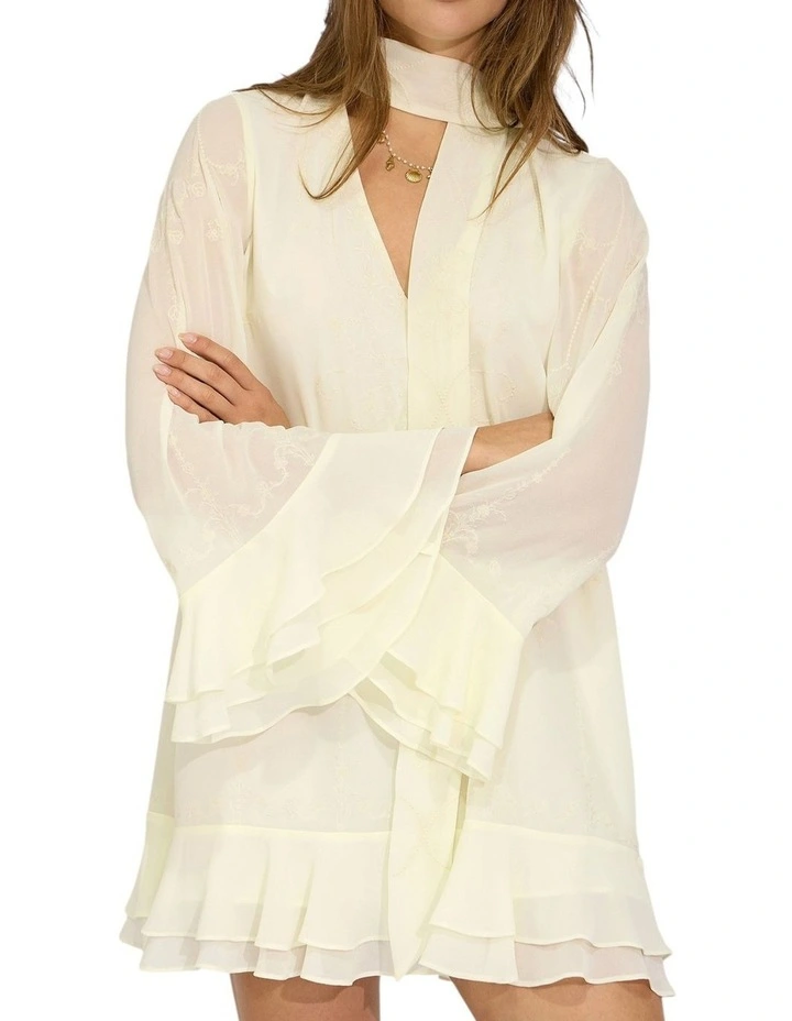 Dream About Me Tie Neck Dress in Lemon image 5