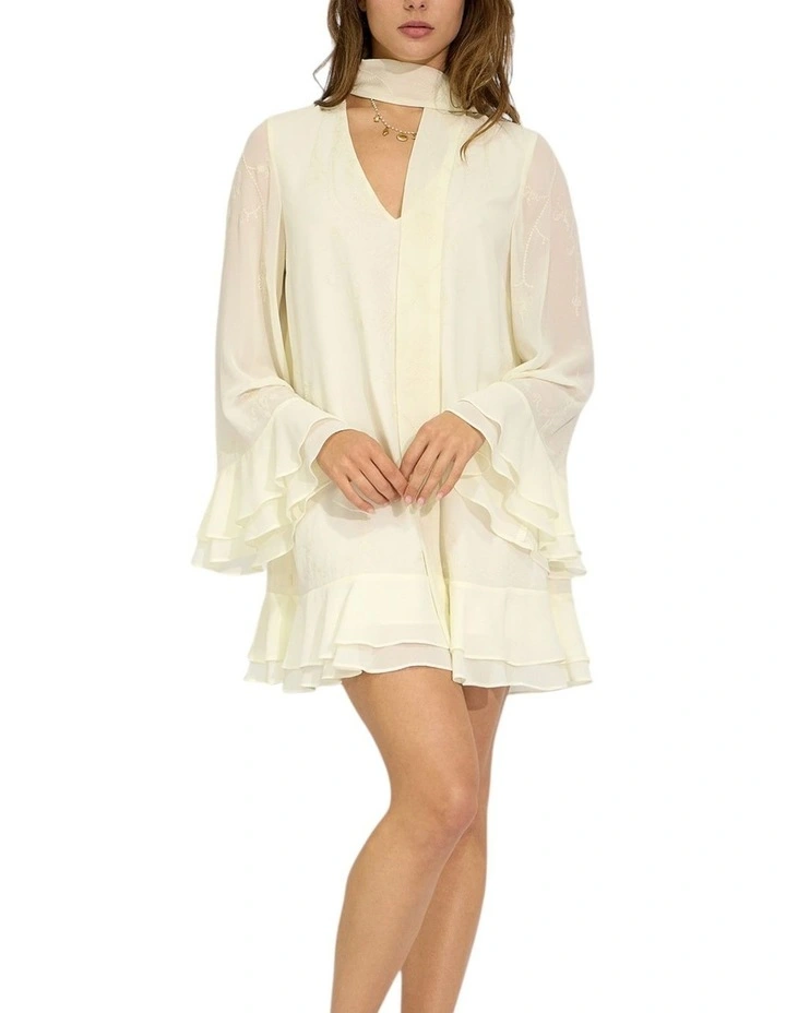 Dream About Me Tie Neck Dress in Lemon image 6