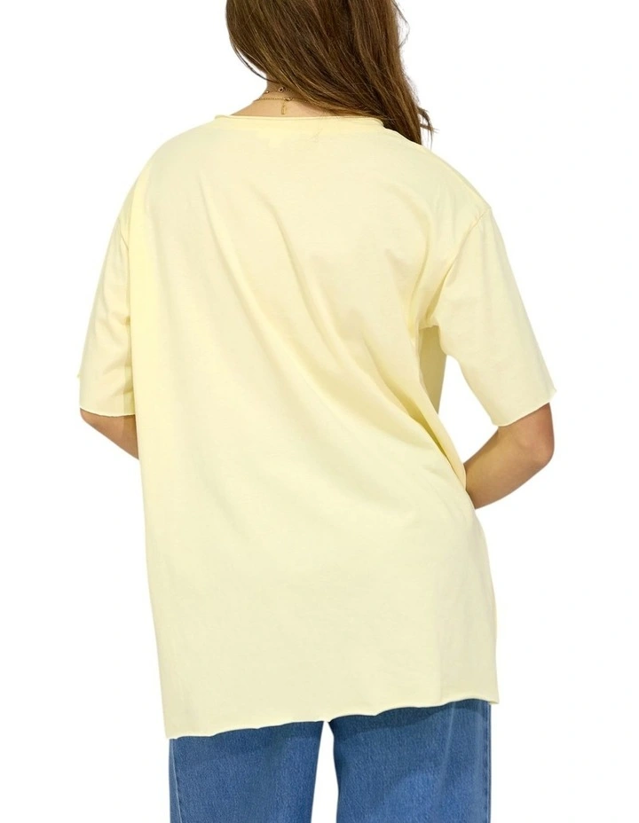 Brave Soul Oversized T-Shirt in Lemon image 2