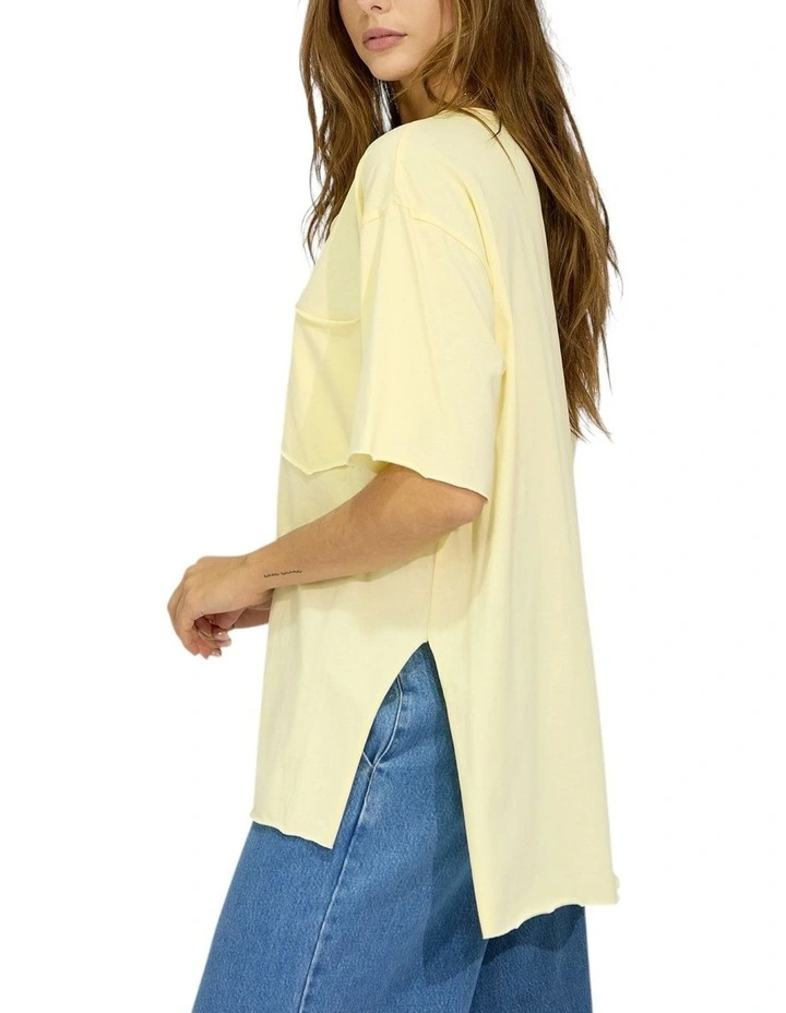 Brave Soul Oversized T-Shirt in Lemon image 3