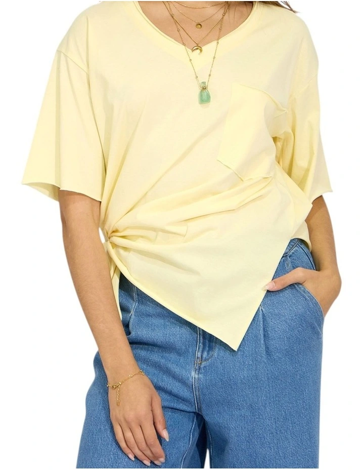 Brave Soul Oversized T-Shirt in Lemon image 4