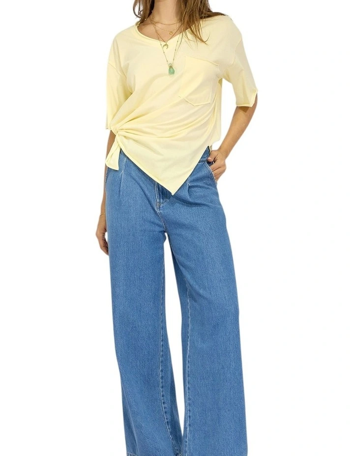 Brave Soul Oversized T-Shirt in Lemon image 5