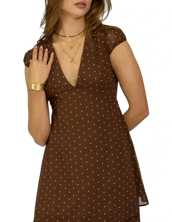 Falling For You Tiered Maxi Dress in Choc/Black image 4