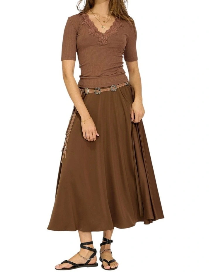 Move with Me Maxi Skirt in Chocolate image 1