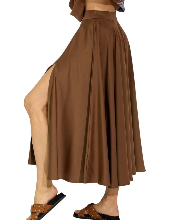 Move with Me Maxi Skirt in Chocolate image 2