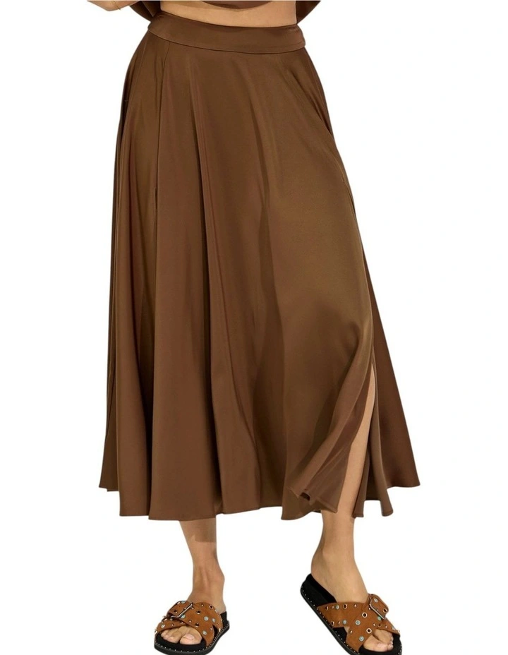 Move with Me Maxi Skirt in Chocolate image 3
