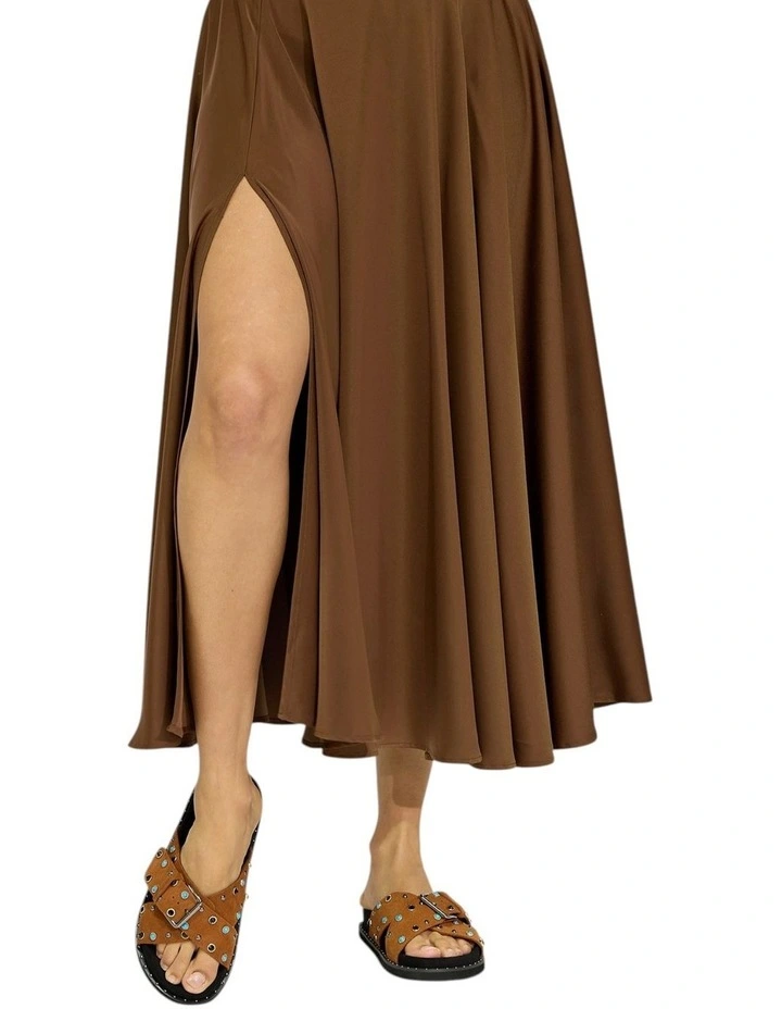 Move with Me Maxi Skirt in Chocolate image 5