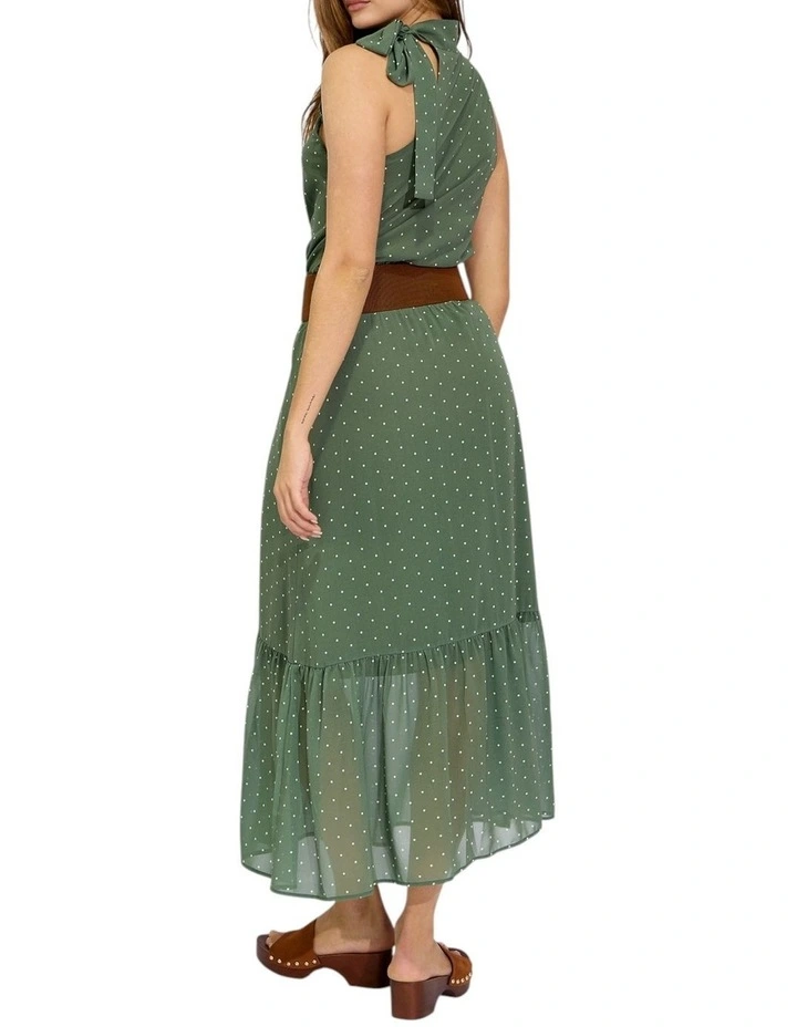 Let It Flow Tiered Maxi Skirt in Olive/Ivory image 2