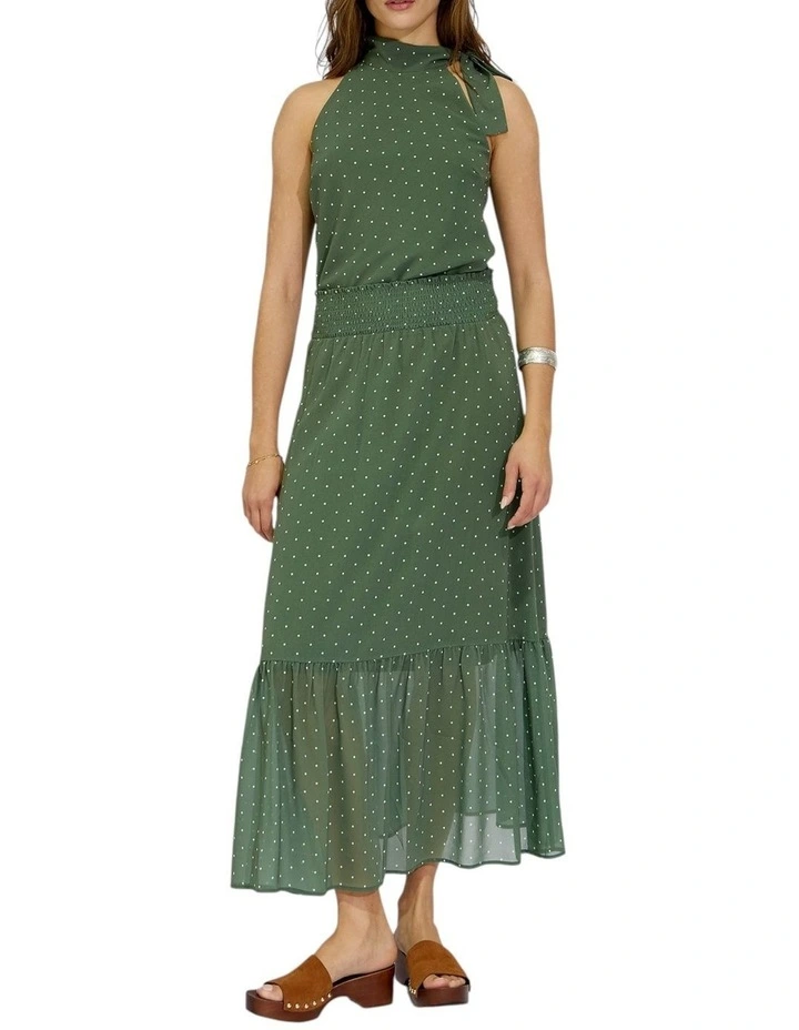 Let It Flow Tiered Maxi Skirt in Olive/Ivory image 6