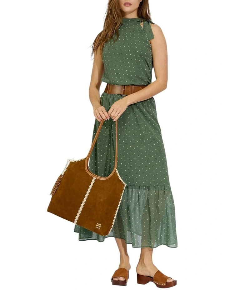 Let It Flow Tiered Maxi Skirt in Olive/Ivory image 7