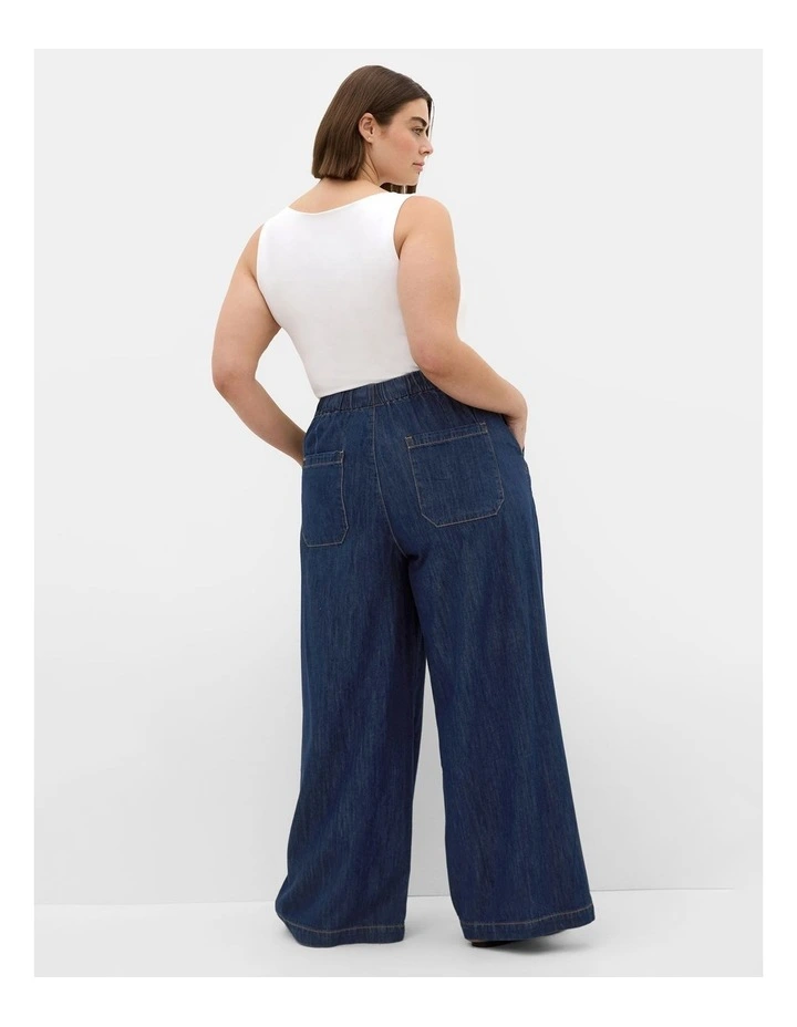 Plus Size Tiana Cotton Denim Pant in Dark Wash image 2