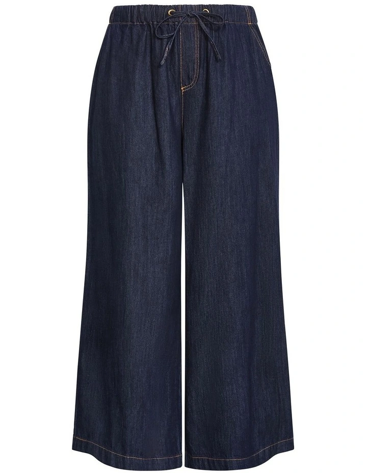Plus Size Tiana Cotton Denim Pant in Dark Wash image 3