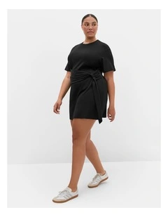 Plus Size  ina Waist Detail M ini Dress in Black