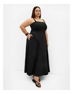 Plus Size Collins Sleeveless Maxi Dress in Black