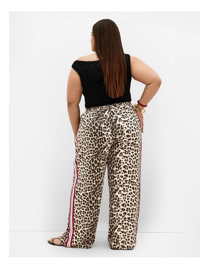 Plus Size Leopard Tape Stripe Pant in Neutral image 2