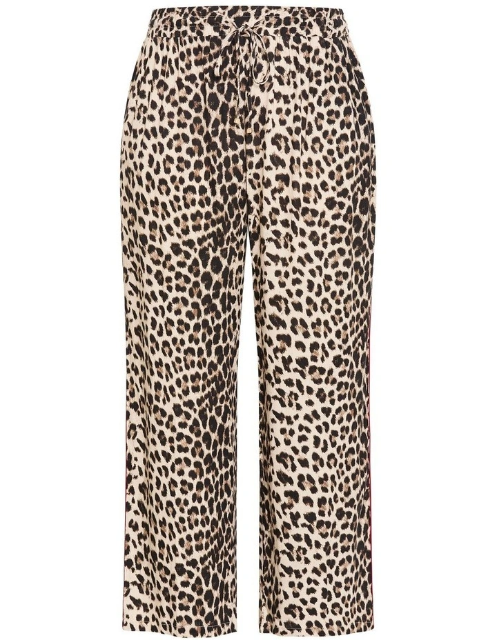 Plus Size Leopard Tape Stripe Pant in Neutral image 3