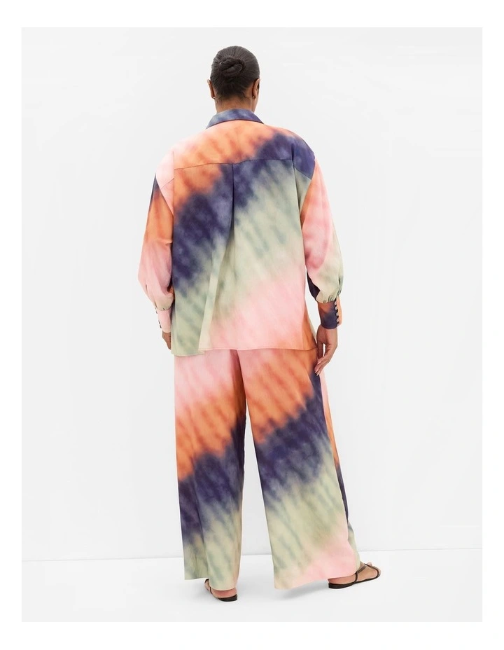 Plus Size Sunset Ombre Print Wide Leg Pant inPpeach image 2