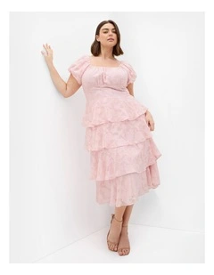 Plus Size Dania Ruffle Tier Dress in Heavenly Pink