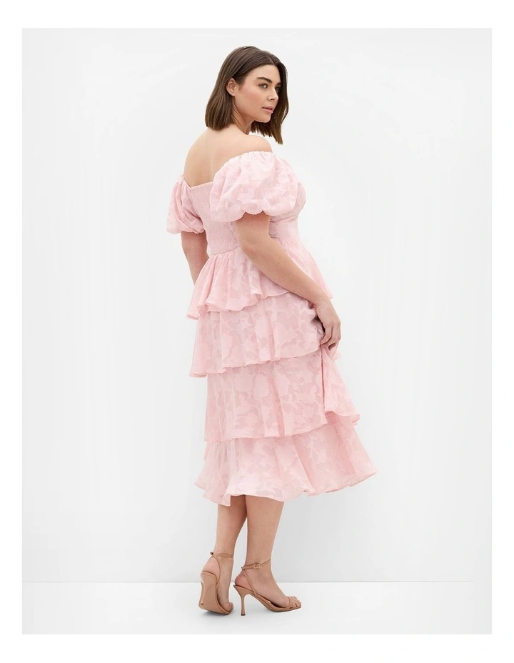 Plus Size Dania Ruffle Tier Dress in Heavenly Pink image 2