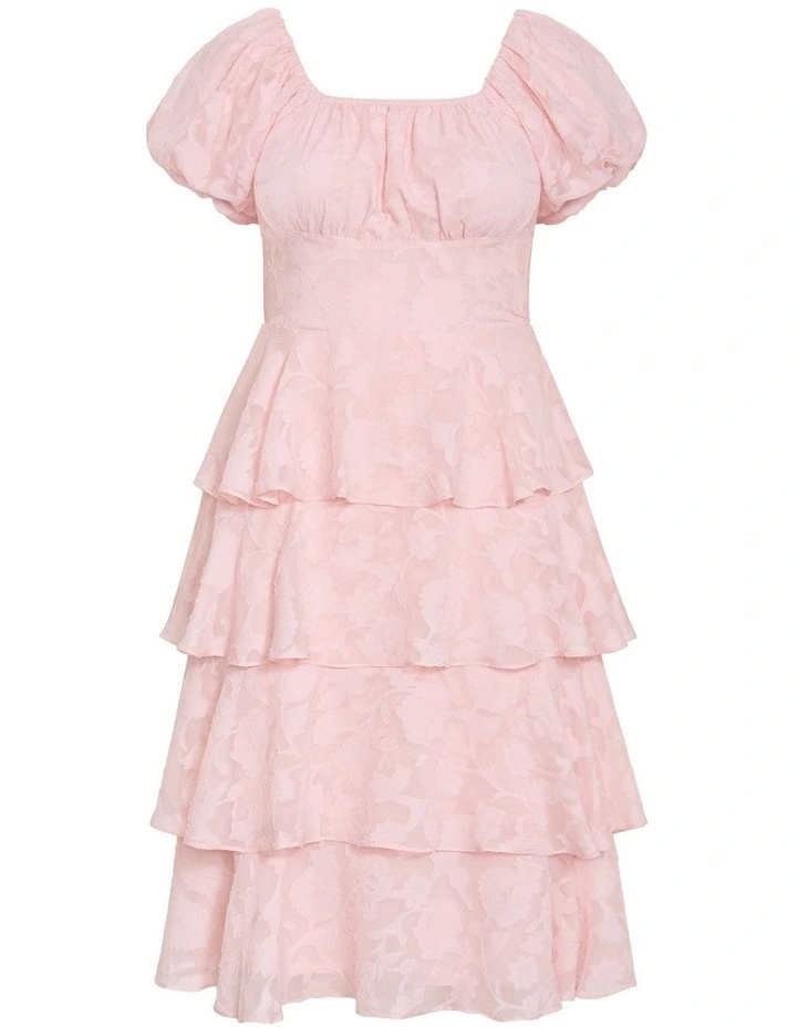 Plus Size Dania Ruffle Tier Dress in Heavenly Pink image 3