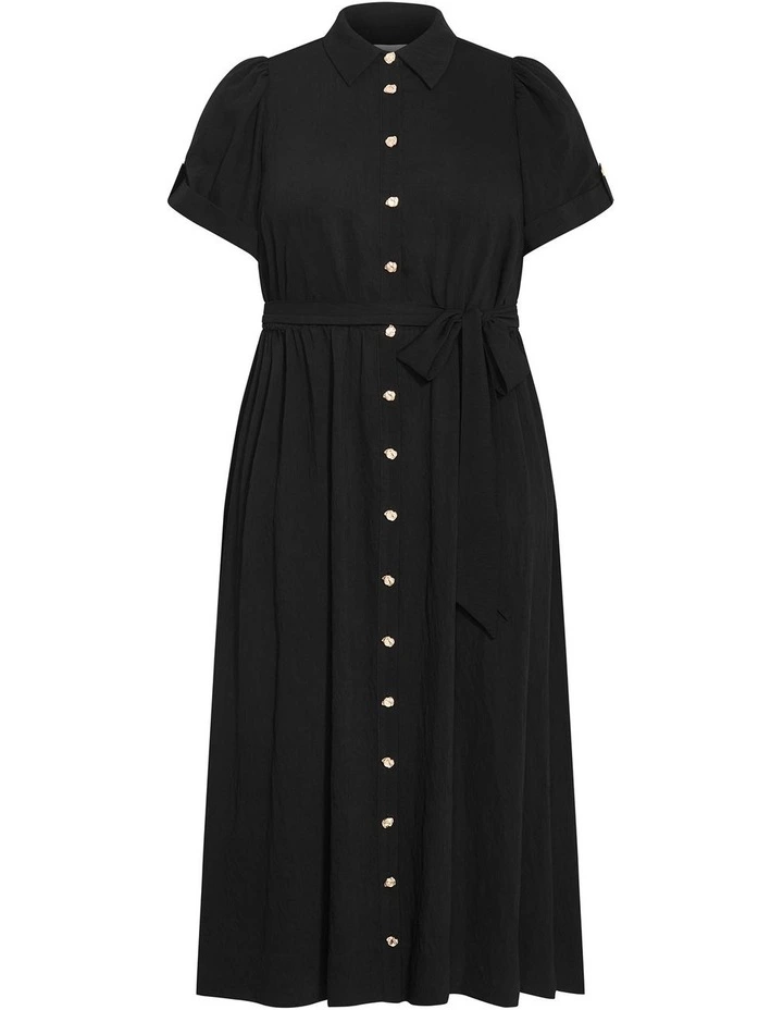 Plus Size Lydia Short Sleeve Maxi Dress in Black image 3
