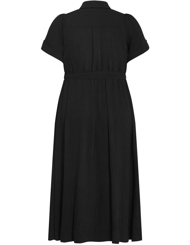 Plus Size Lydia Short Sleeve Maxi Dress in Black image 4